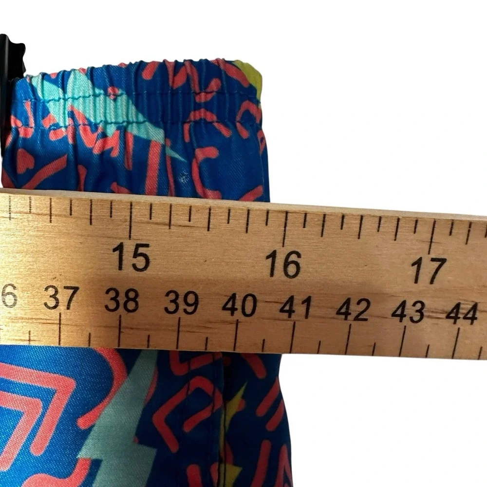 Tipsy Elves 90's Print Size Medium Swim‎ Trunks Drawstring Stretch Waist Pockets